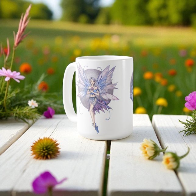 Periwinkle Blue and Purple Moon Fairies Coffee Mug (Creator Uploaded)
