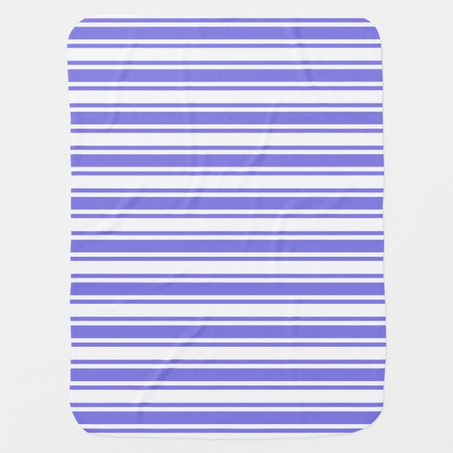 Periwinkle blue and white candy stripes baby blank baby blanket (Front)