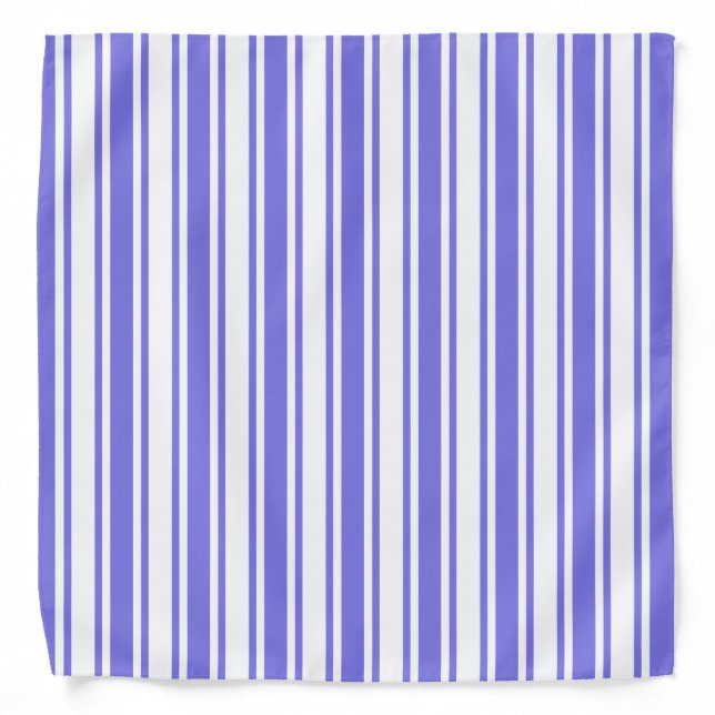 Periwinkle blue and white candy stripes bandana (Front)