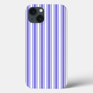 Periwinkle blue and white candy stripes Case-Mate iPhone 13 Case