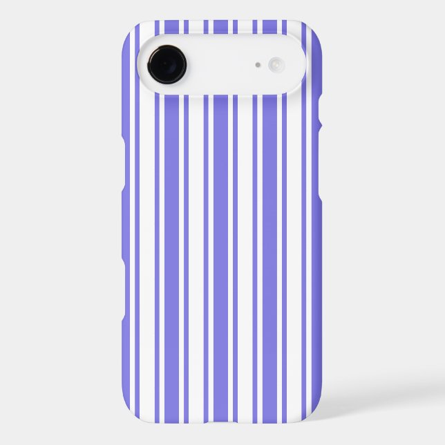 Periwinkle blue and white candy stripes Case-Mate iPhone case (Back)