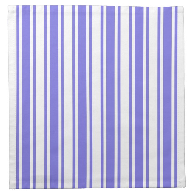 Periwinkle blue and white candy stripes cloth napkin (Front)