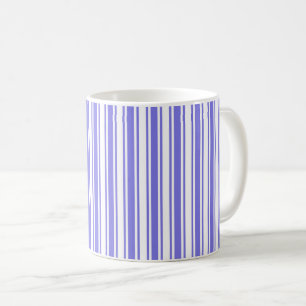 Periwinkle blue and white candy stripes coffee mug