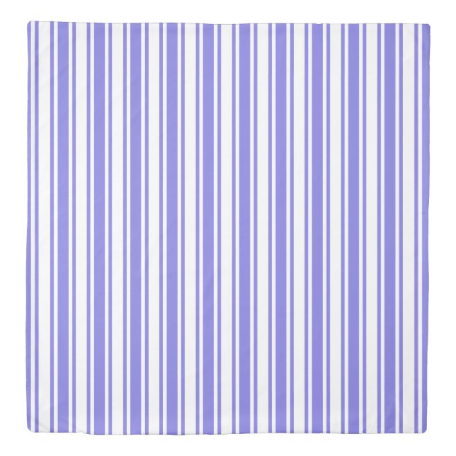 Periwinkle blue and white candy stripes duvet cover (Front)