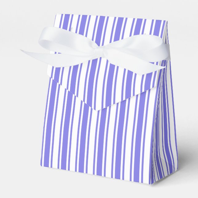 Periwinkle blue and white candy stripes favor boxes (Front Side)