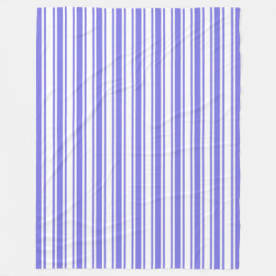 Periwinkle blue and white candy stripes fleece blanket