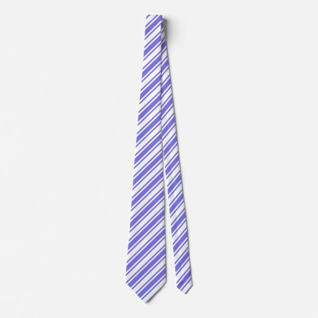 Periwinkle blue and white candy stripes neck tie (Front)