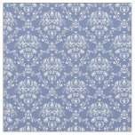 Periwinkle Blue and White Damask Fabric