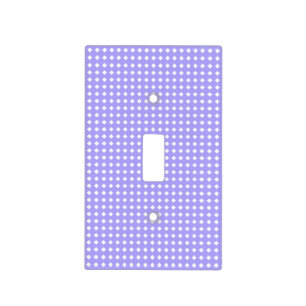 Periwinkle Blue and White Geometric Pattern Light Switch Cover