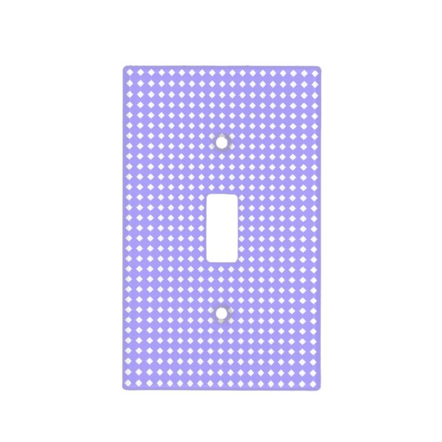 Periwinkle Blue and White Geometric Pattern Light Switch Cover (Front)
