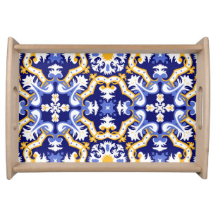 💙💛 periwinkle, blue and yellow Azulejos Serving Tray
