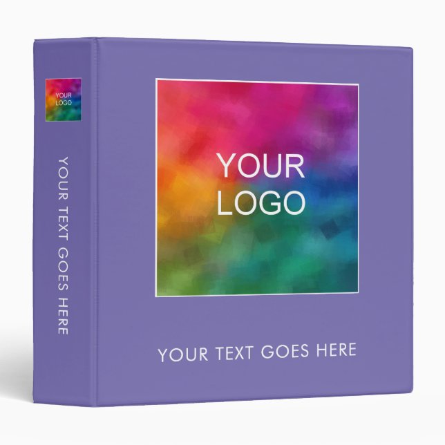Periwinkle Blue Binder Template Add Business Logo (Front/Spine)