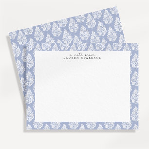Periwinkle Blue Block Print Note Card