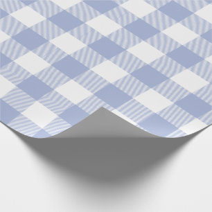 Periwinkle Blue Buffalo Check Pattern Wrapping Paper