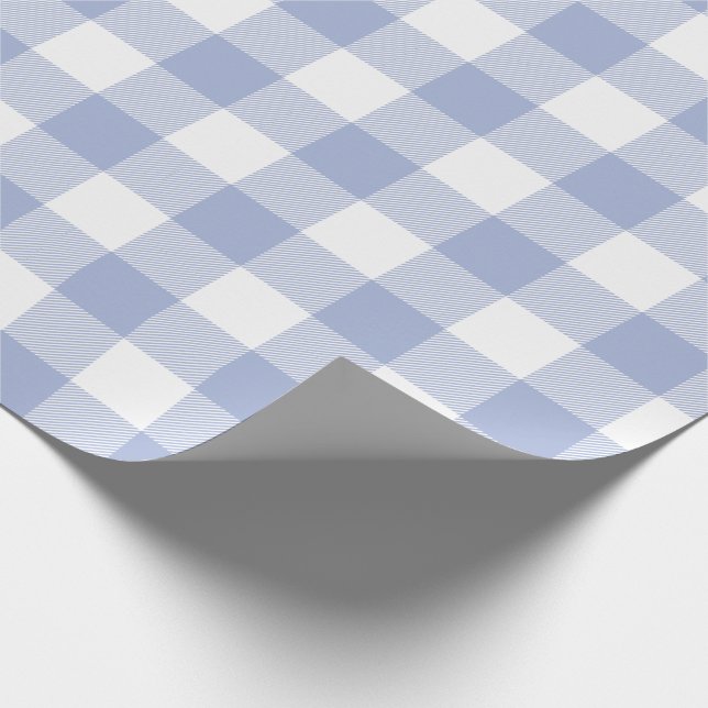 Periwinkle Blue Buffalo Check Pattern Wrapping Paper (Corner)