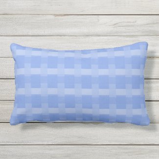 Periwinkle Blue Checks Outdoor Lumbar Pillow