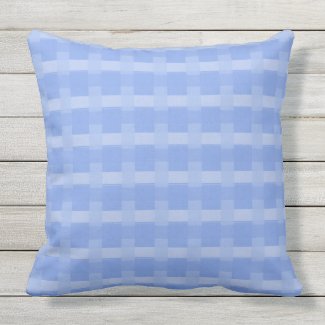 Periwinkle Blue Checks Outdoor Pillow 20x20