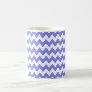 Periwinkle Blue Chevron – Crisp White Zigzag Coffee Mug