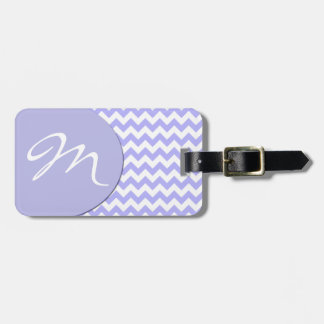 Periwinkle Blue Chevron Monogram Luggage Tag