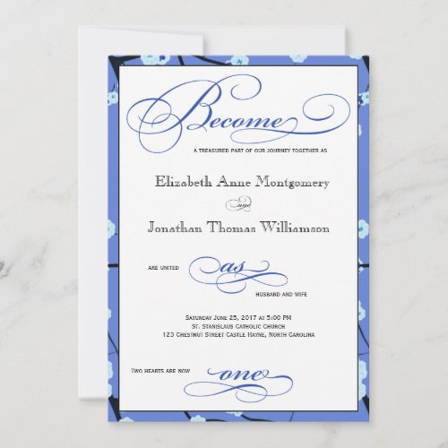 Periwinkle Blue Christian Wedding Invitation