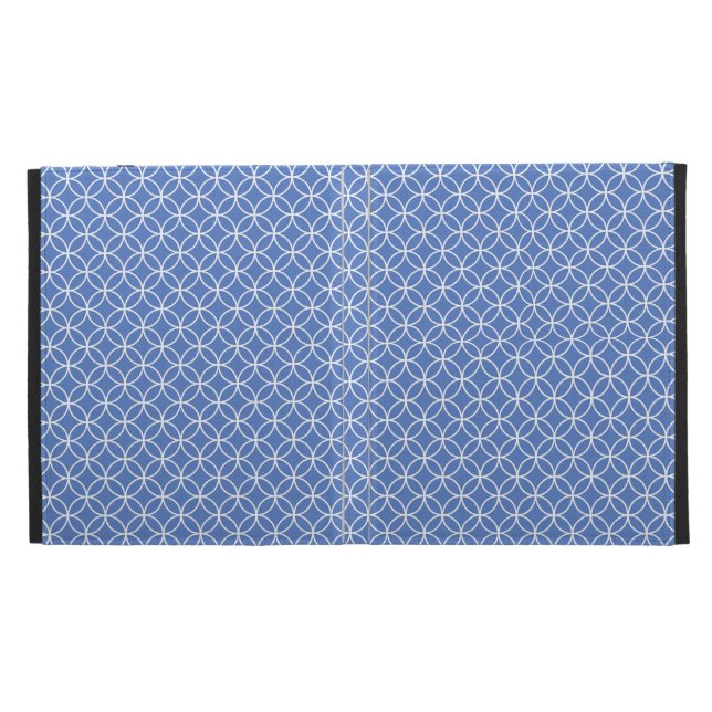 Periwinkle Blue Circles Pattern iPad Folio Cover (Opened)
