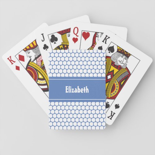 Periwinkle Blue Custom Personalized Name Geometric Playing Cards