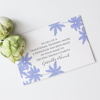 Periwinkle Blue Daisies Wedding Charity Favor Card by loraseverson at Zazzle