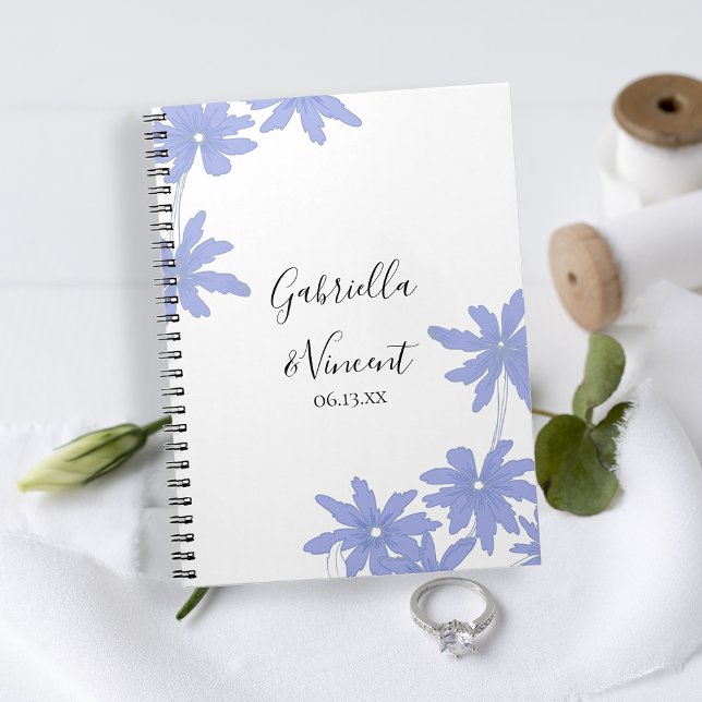 Periwinkle Blue Daisies Wedding Guest Book (Creator Uploaded)