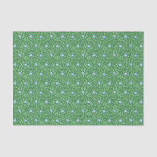 Periwinkle Blue Dark Green Country-style Floral Tissue Paper