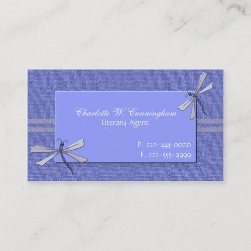 Periwinkle Blue Dragonflies Custom Business Card