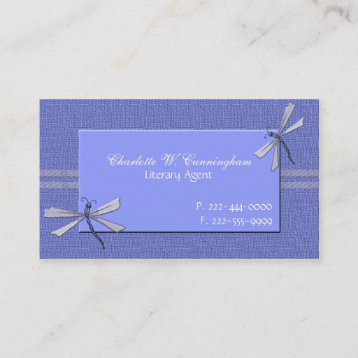 Customizable Periwinkle Blue Dragonflies Custom Business Card