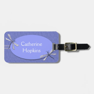 Periwinkle Blue Dragonflies Custom Luggage Tag
