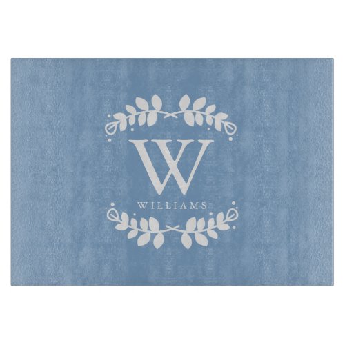 Periwinkle Blue Family Monogram Cutting Board