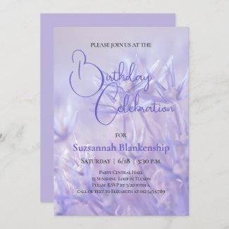Periwinkle Blue Floral Background Birthday Party