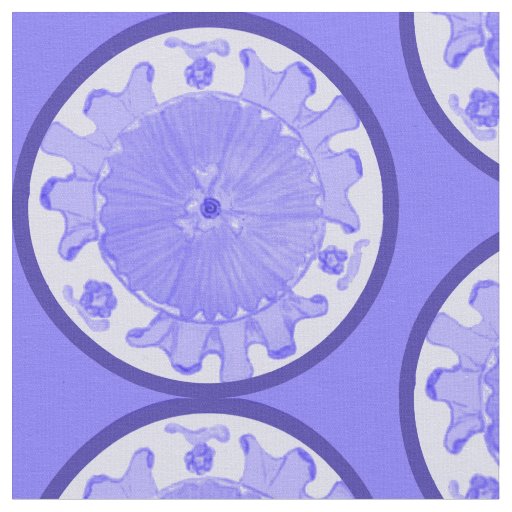 Periwinkle blue Floral Light Passion flower fabric