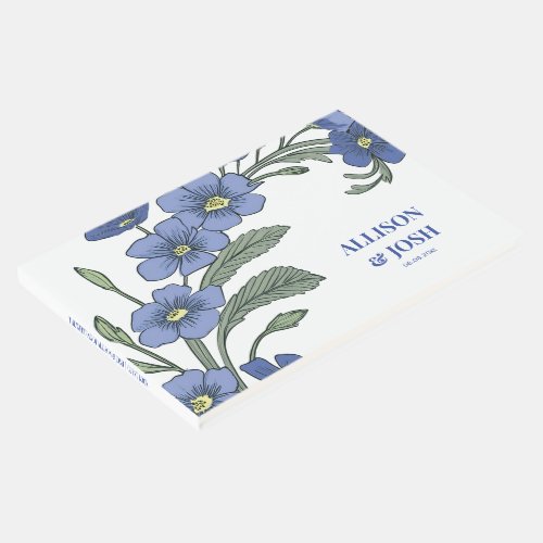 Periwinkle Blue Floral Modern Wedding Guest Book