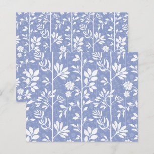Periwinkle Blue Floral Vine Scrapbook Paper