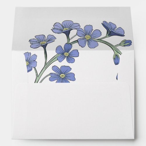 Periwinkle Blue Floral Wedding Invitation Envelope