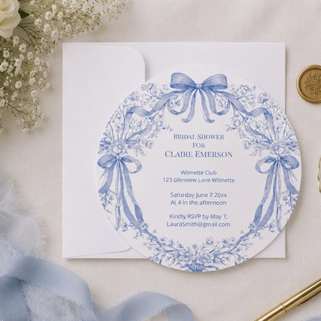 Periwinkle blue florals and flowing bows (Creator Uploaded)