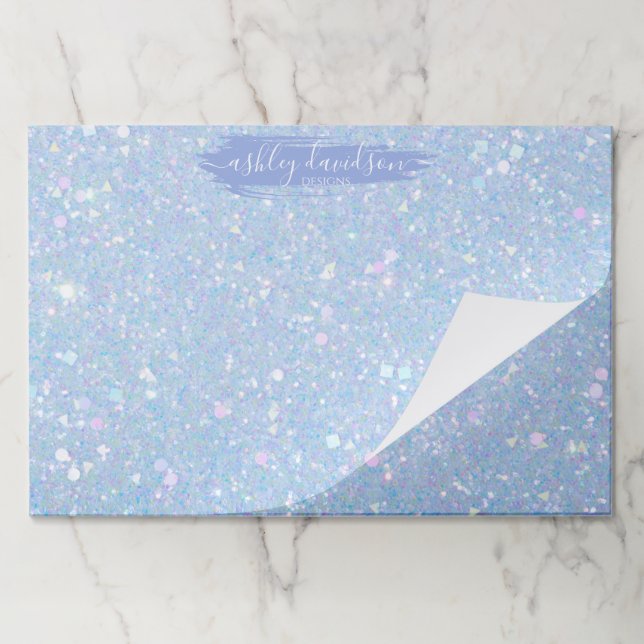 Periwinkle Blue Glitter Large Tear Away Paper Pad (Folded)