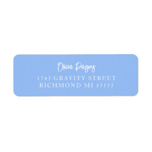 Periwinkle Blue Hand Lettering Scripted  Label