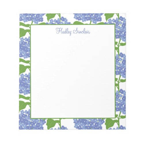 Periwinkle Blue Hydrangea Pattern Notepad