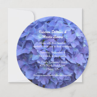 Periwinkle Blue Hydrangea Wedding Invitation