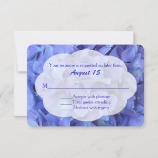 Periwinkle Blue Hydrangea Wedding RSVP Card