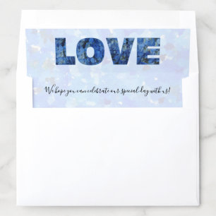 Periwinkle Blue Hydrangeas LOVE Envelope Liner