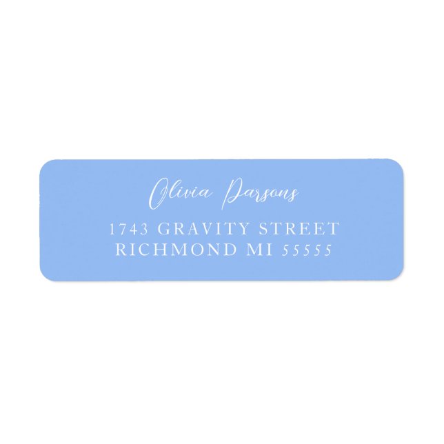Periwinkle Blue Modern Elegantly Scripted Label (Front)
