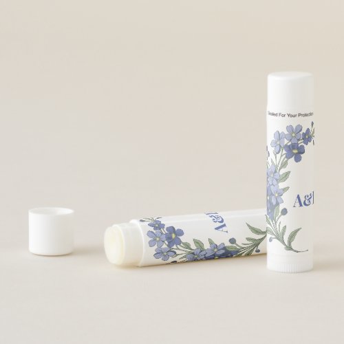 Periwinkle Blue Monogram Floral Wedding Favor