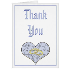 Periwinkle Blue Monogram Wedding Vow Thank You Cards