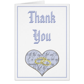 Periwinkle Blue Monogram Wedding Vow Thank You Cards