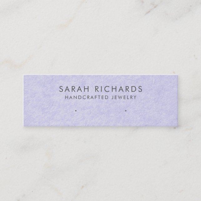 Periwinkle Blue Purple Jewelry Earring Display Mini Business Card (Front)
